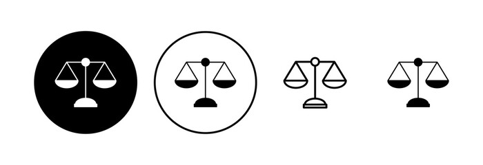 Scales icon set. Law scale icon. Scales vector icon. Justice