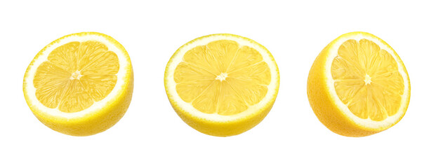 lemon slices isolated on white background, Juicy lemon.