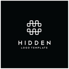 Fototapeta premium Initial Letter H with Tie Knot Line Negative Space Logo Design