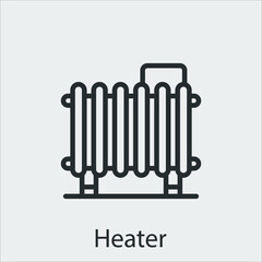 heater icon vector icon.Editable stroke.linear style sign for use web design and mobile apps,logo.Symbol illustration.Pixel vector graphics - Vector