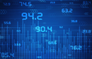 2d rendering Stock market online business concept. business Graph 