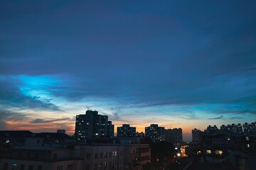 Fototapeta premium sunset in the city
