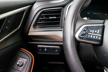 Naklejka premium Interior space of car, luxurious interior of cab