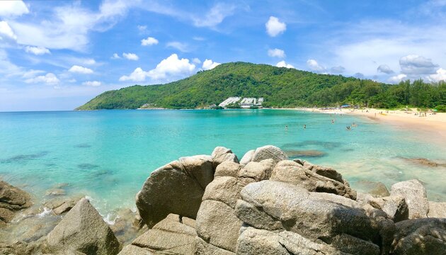 Summer holidays at Nai Harn beach in Phuket island, Thailand