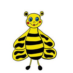 cheerful bee, bees bring benefits, bees bring honey, yellow bee with black color, with legs and wings, bees collect nectar