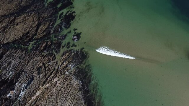 Leas Foot Sands Beach Devon, Aerial views in June.