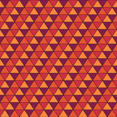 Seamless pattern. Triangles ornament. Tiles backdrop. Triangular shapes wallpaper. Geometric background. Ethic motif. Digital paper. Geometrical web designing. Mosaic textile print. Vector art.