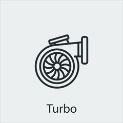 turbo icon vector icon.Editable stroke.linear style sign for use web design and mobile apps,logo.Symbol illustration.Pixel vector graphics - Vector