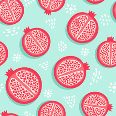 Seamless pattern pomegranate fruits 