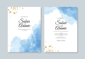 Watercolor stain for wedding invitation template