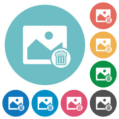 Delete image flat round icons