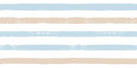 Tafelkleed Strepenpatroon, zomer blauw gestreepte naadloze vector achtergrond, marine penseelstreken. pastel grunge strepen, aquarel penseel lijn © Good Goods
