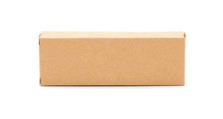 Brown cardboard box isolated on white background with clipping path. Suitable for packaging.
