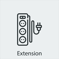 extension icon vector icon.Editable stroke.linear style sign for use web design and mobile apps,logo.Symbol illustration.Pixel vector graphics - Vector