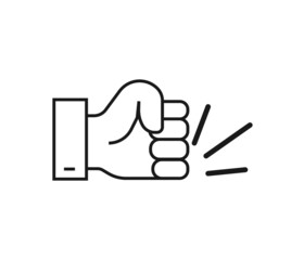 Fist icon, hand gestures concept, hand sign on white background, Vector graphics for mobile concept and web design.

