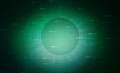 2d illustration Abstract futuristic electronic circuit technology background