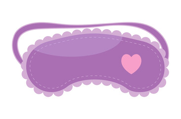 Sleep mask in flat style. Sleeping eye protection wear accessory, for relax in traveling.