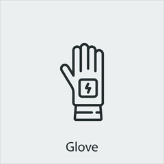electrical glove icon vector icon.Editable stroke.linear style sign for use web design and mobile apps,logo.Symbol illustration.Pixel vector graphics - Vector