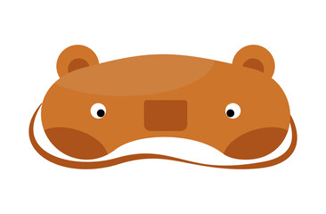 Sleep mask in flat style. Sleeping eye protection wear accessory, for relax in traveling.