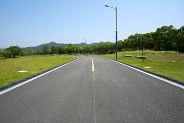 The lush trees and highways outdoors