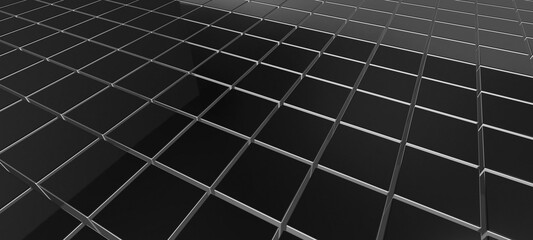 Dark Metallic Cubes Wall Futuristic Background