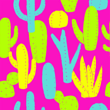 Free Vector, Cactus pattern