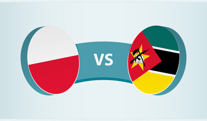 Poland versus Mozambique, team sports competition concept.