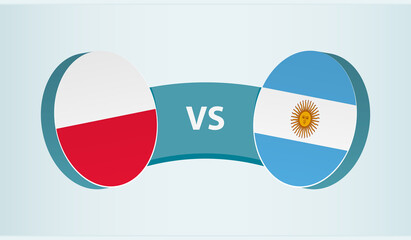 Poland versus Argentina, team sports competition concept.