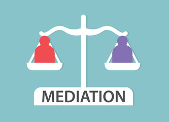 conflict management, mediation, negotiation concept- vector illustration- vector illustration - obrazy, fototapety, plakaty