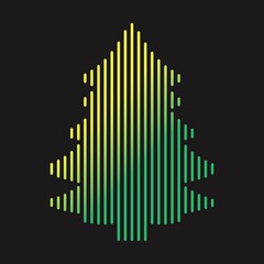 Shape pine tree symbol. Vector illustration.