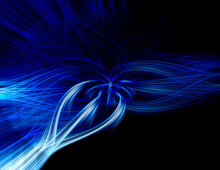 Abstract star illustration, flower and road