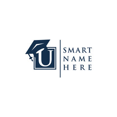Fototapeta na wymiar Letter u education logo icon