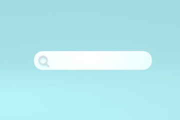 Search bar and icon search 3d render minimal design on empty background