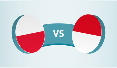 Poland versus Indonesia, team sports competition concept.