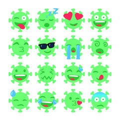Emoji virus. Isolated Vector Illustration. Flat style