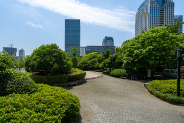 Obraz premium Park Plaza and financial center office building in Hangzhou, China