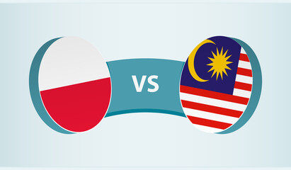 Poland versus Malaysia, team sports competition concept.