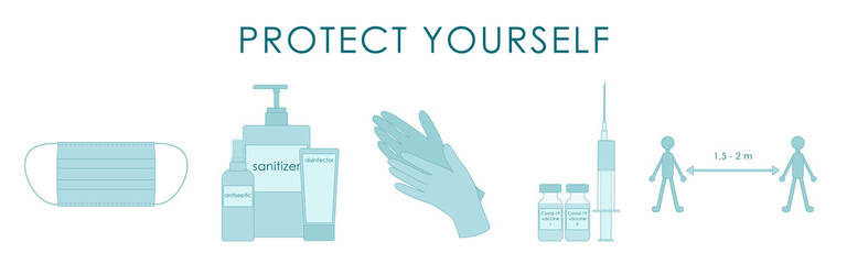 Fototapeta premium Corona virus protective measures