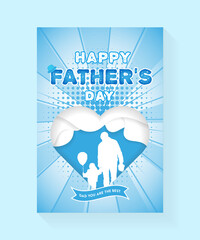 Father's day greeting flyer template Vector design. Happy fathers day wishing card 