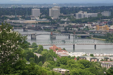 Bridges over the Columbia River in Portland, Oregon,