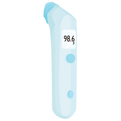 frontal infrared thermometer isolated on white background. temperature measurement. medical devices and instruments. first aid kit. vector flat.