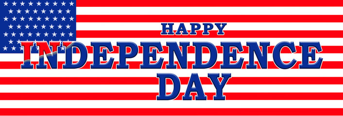 Fourth of July background American Independence Day illustration. 4th of July typographic design USA.