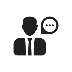 Business Man Speech Icon