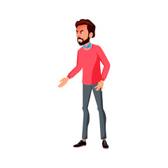 spiteful man shouting at handyman at home cartoon vector. spiteful man shouting at handyman at home character. isolated flat cartoon illustration