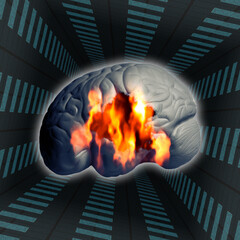 human brain on fire