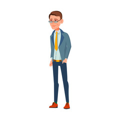 accountant man staying in canteen line cartoon vector. accountant man staying in canteen line character. isolated flat cartoon illustration