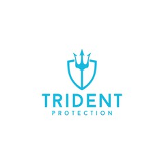 Trident Protection Logo Design Vector