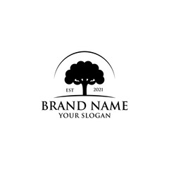 Vintage Tree Logo Design Vector