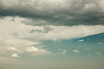 Beautiful clouds. The sky before the rain. Storm clouds.