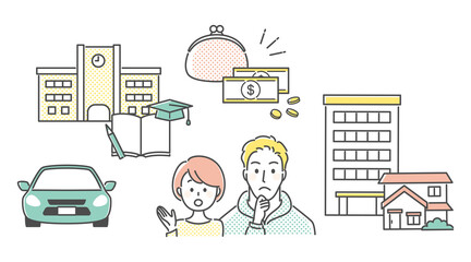 illustration of expenses in life